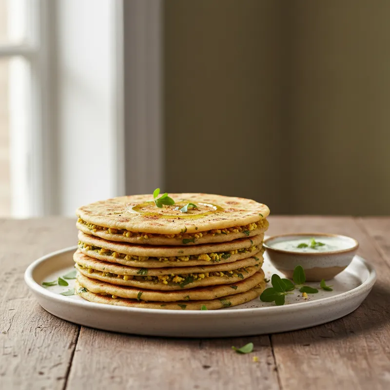 Tofu Methi Paratha (Tofu Fenugreek Flat Bread)