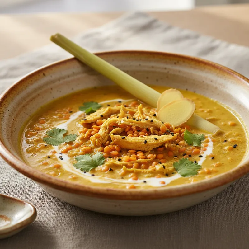 Turmeric Chicken And Lentil Soup