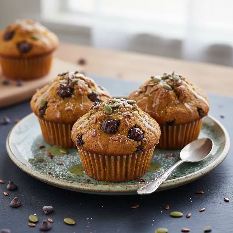 Vegan Pumpkin Muffins With Chocolate Chips