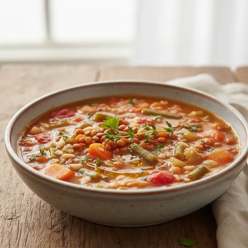 Vegetable, Lentil And Barley Soup