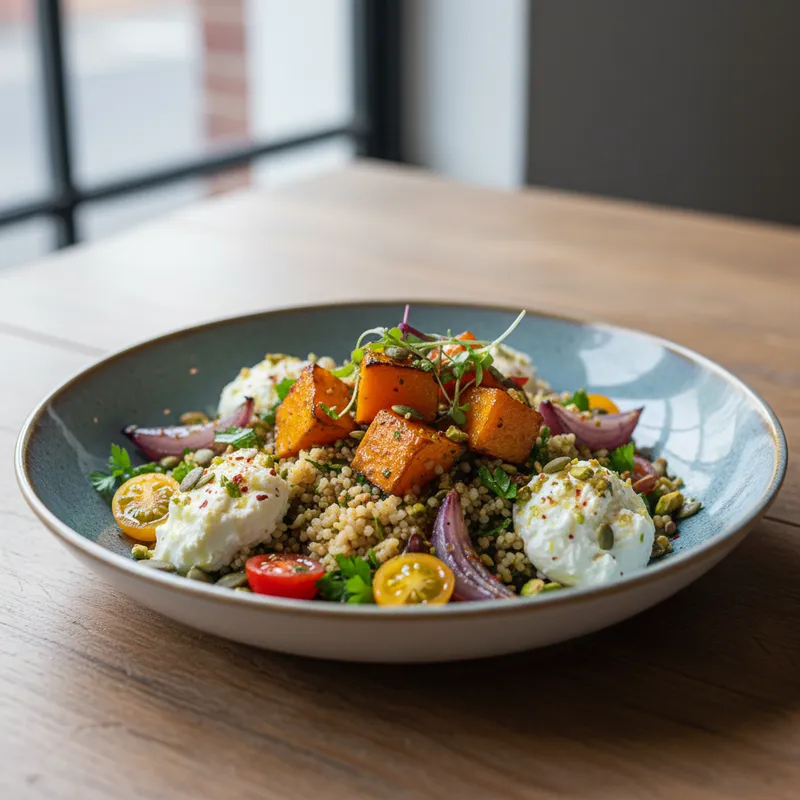 Warm Bulgur Wheat Salad, Roasted Butternut And Ricotta Salad