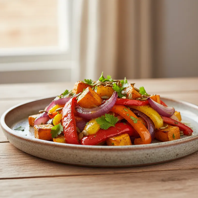 Warm Rainbow Veg Salad