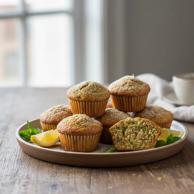Whole Wheat Lemon And Courgetti Muffins