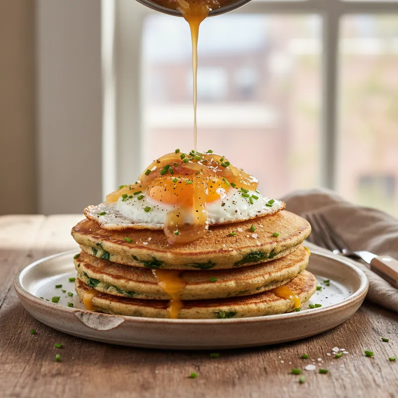 Wholewheat Spinach And Cheddar Pancakes